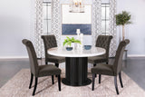 Suzanne Black And White Circular Dining Room Set - Ella Furniture
