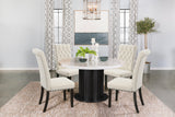 Suzanne Black And White Circular Dining Room Set - Ella Furniture