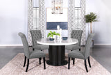 Suzanne Black And White Circular Dining Room Set - Ella Furniture