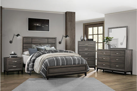 Davi Nickel Wood Modern Sleek Contemporary Solid Wood Platform Bedroom Set - Ella Furniture