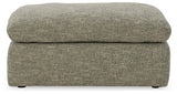 Dramatic Granite Chenille Ottoman - Ella Furniture