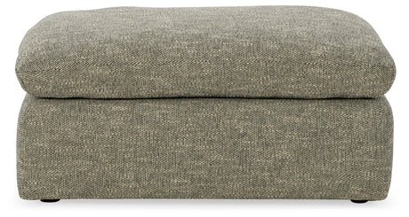Dramatic Granite Chenille Ottoman - Ella Furniture