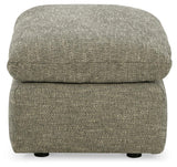 Dramatic Granite Chenille Ottoman - Ella Furniture