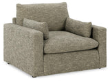 Dramatic Granite Chenille Oversized Chair - Ella Furniture