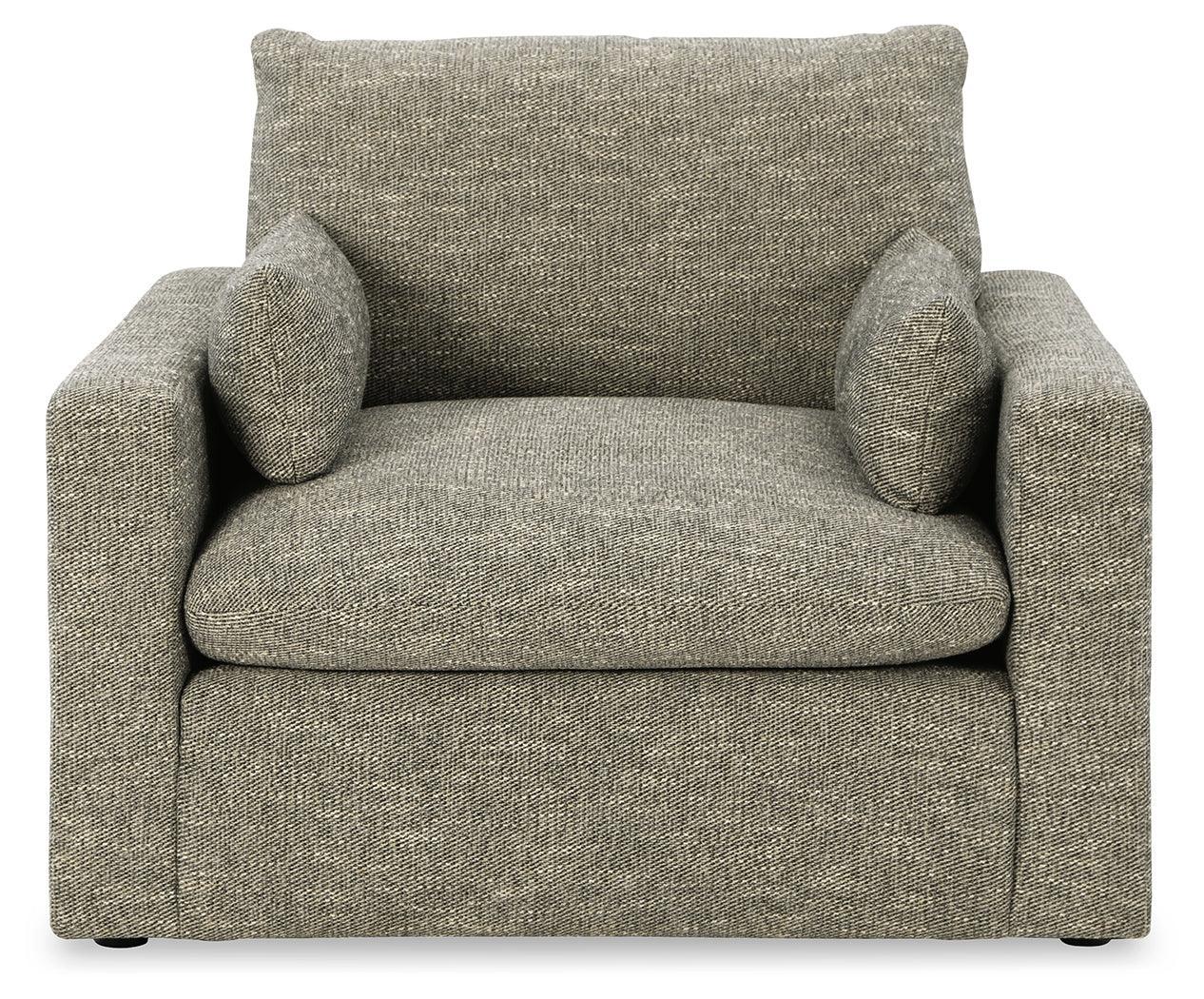 Dramatic Granite Chenille Oversized Chair - Ella Furniture