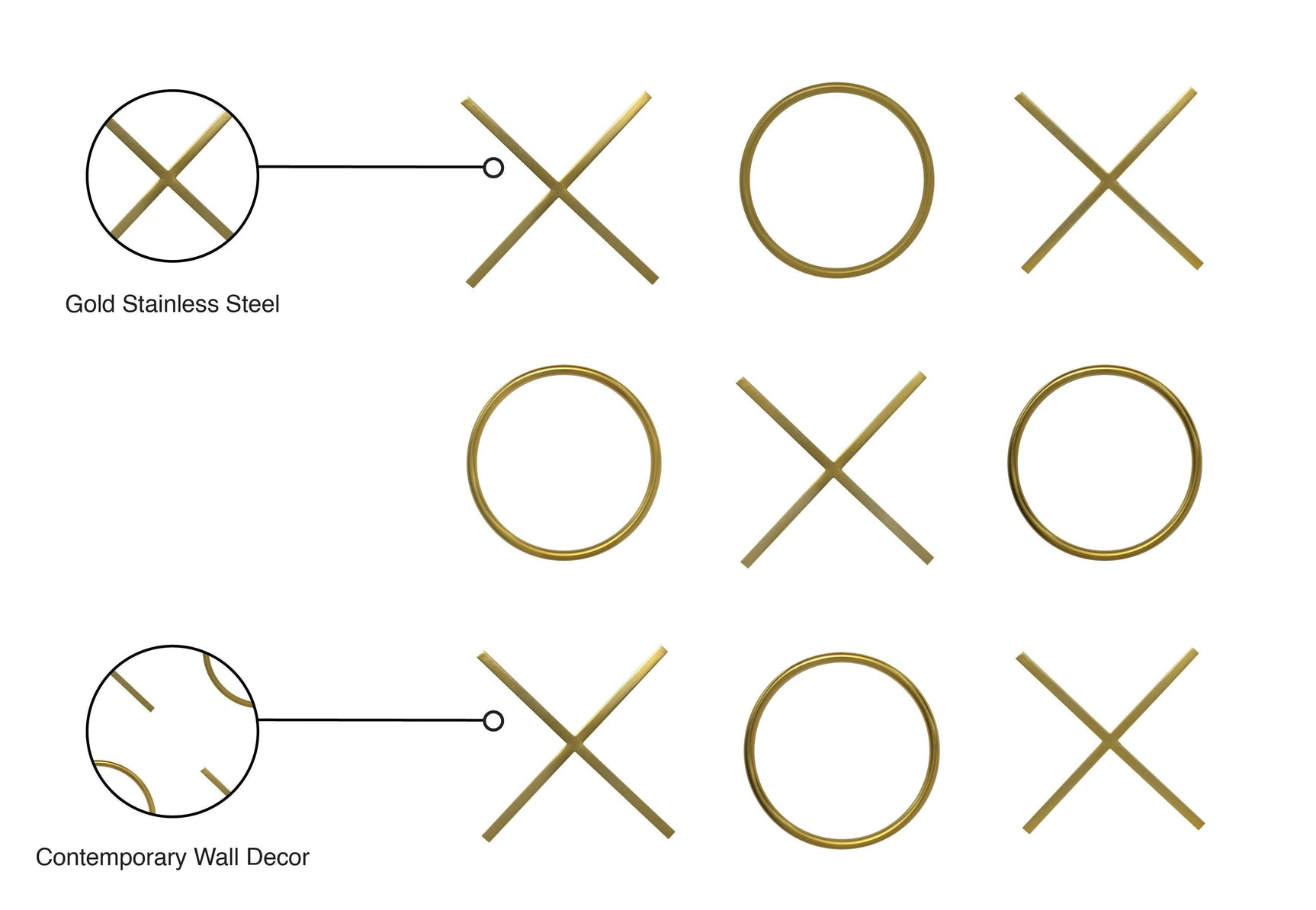 Xoxo Gold Wall Décor - Ella Furniture
