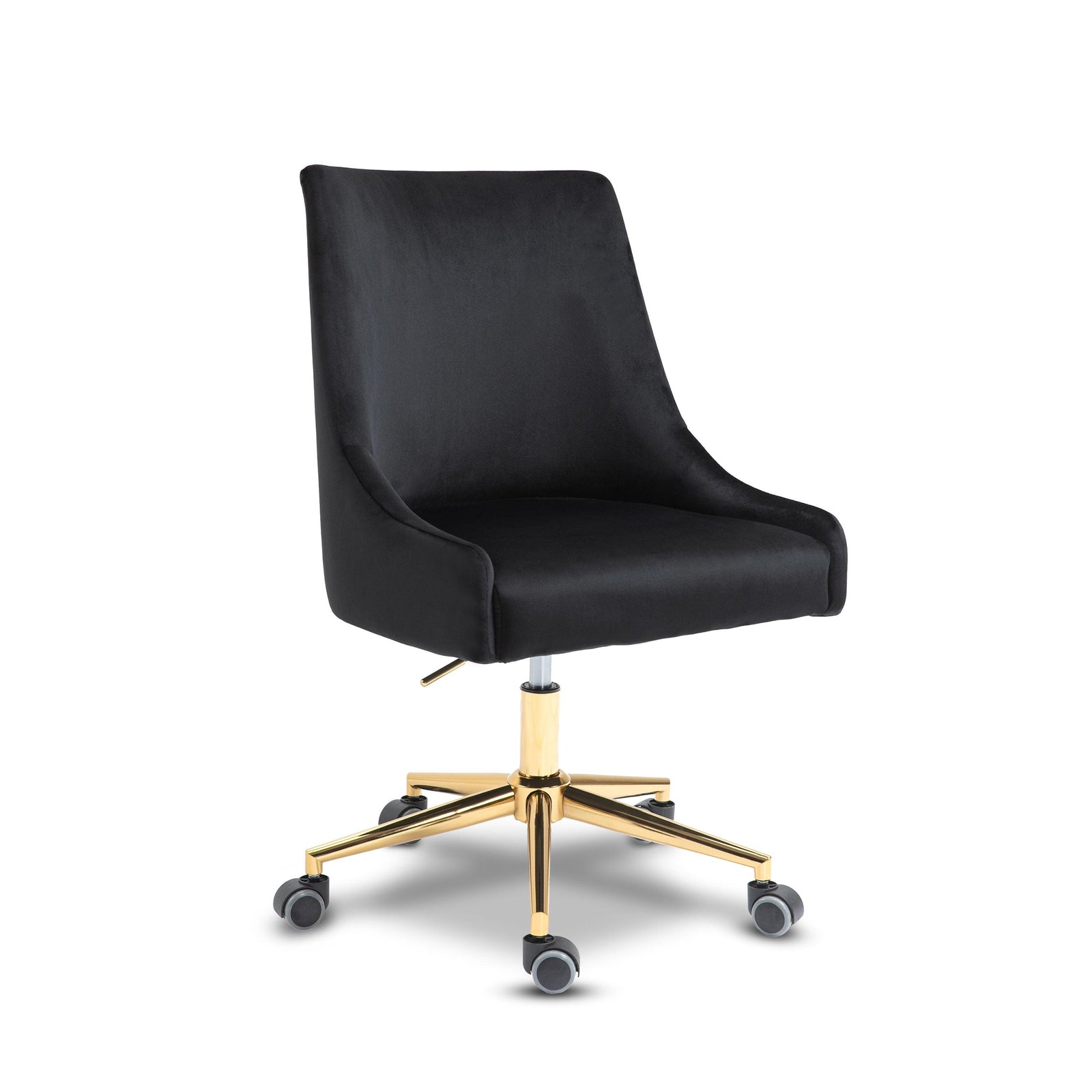Karina Black Velvet Office Chair - Ella Furniture