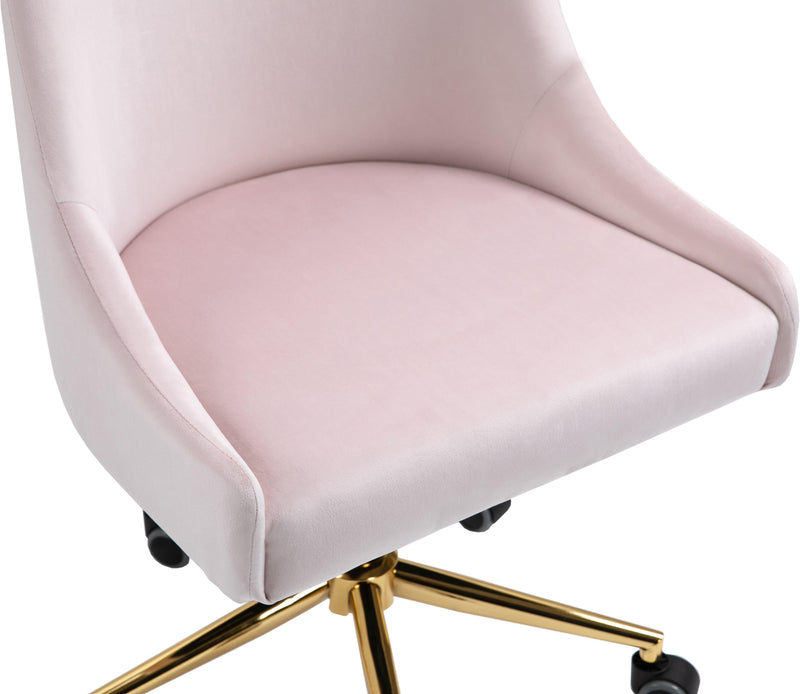 Karina Pink Velvet Office Chair - Ella Furniture