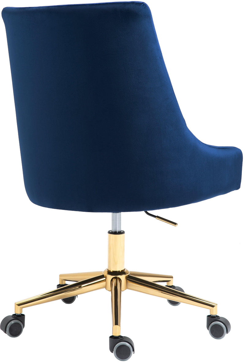 Karina Blue Velvet Office Chair - Ella Furniture
