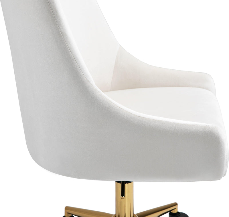 Karina Cream Velvet Office Chair - Ella Furniture