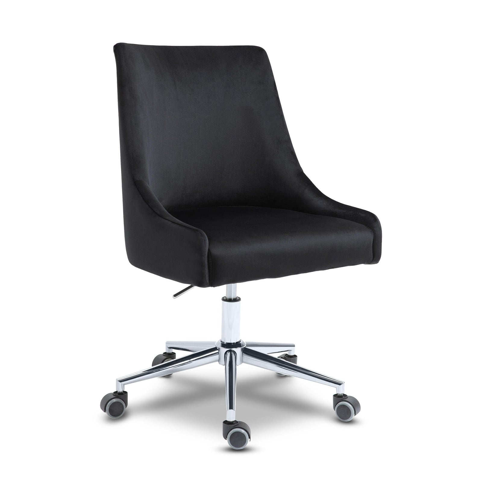 Karina Black Velvet Office Chair 164Black - Ella Furniture