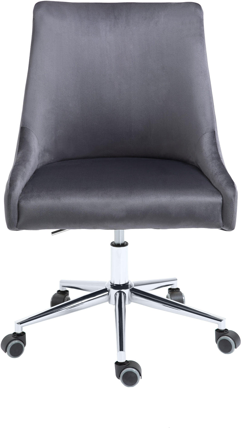 Karina Grey Velvet Office Chair 164Grey - Ella Furniture