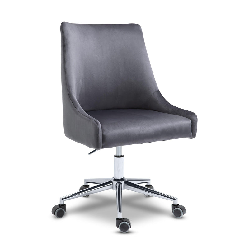Karina Grey Velvet Office Chair 164Grey - Ella Furniture