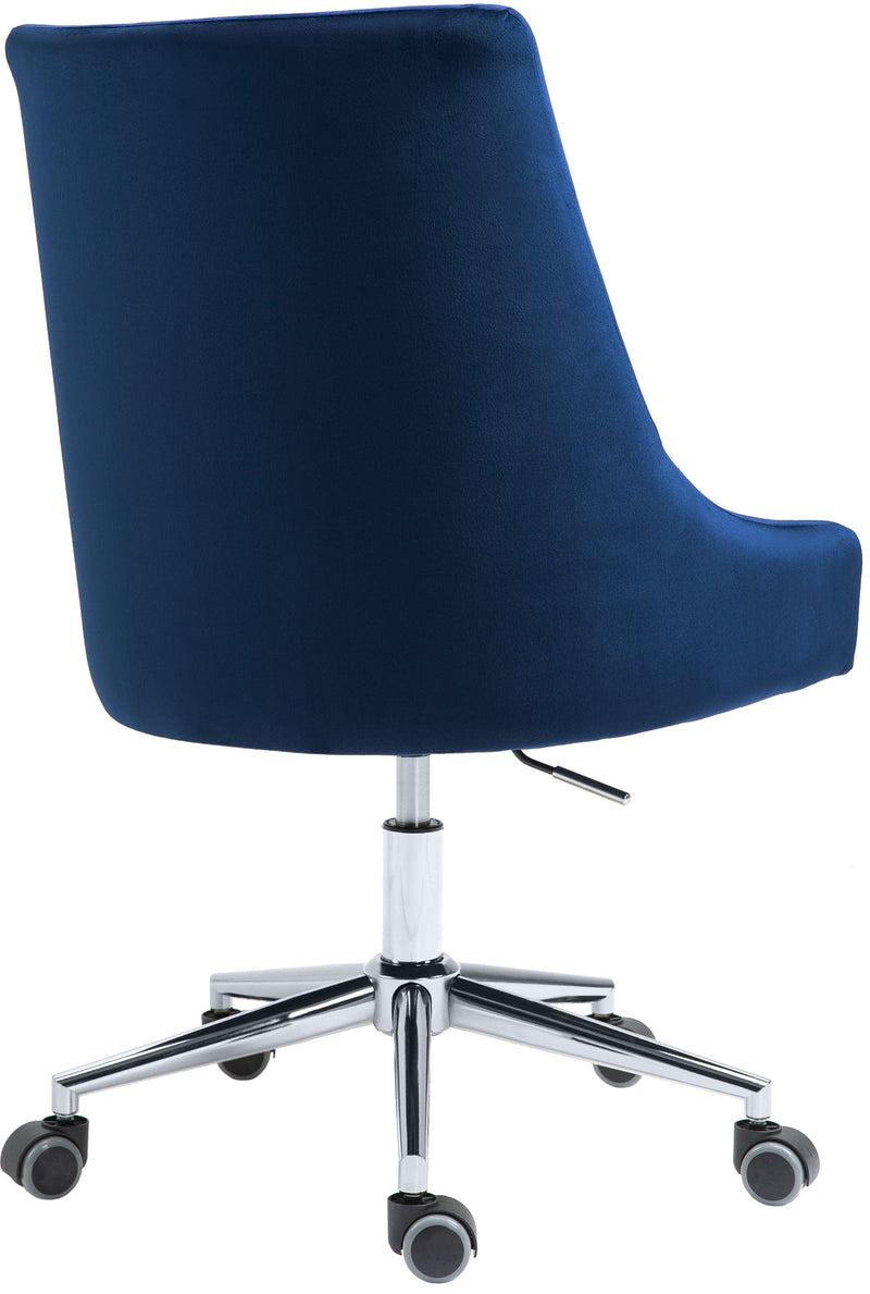 Karina Blue Velvet Office Chair 164Navy - Ella Furniture