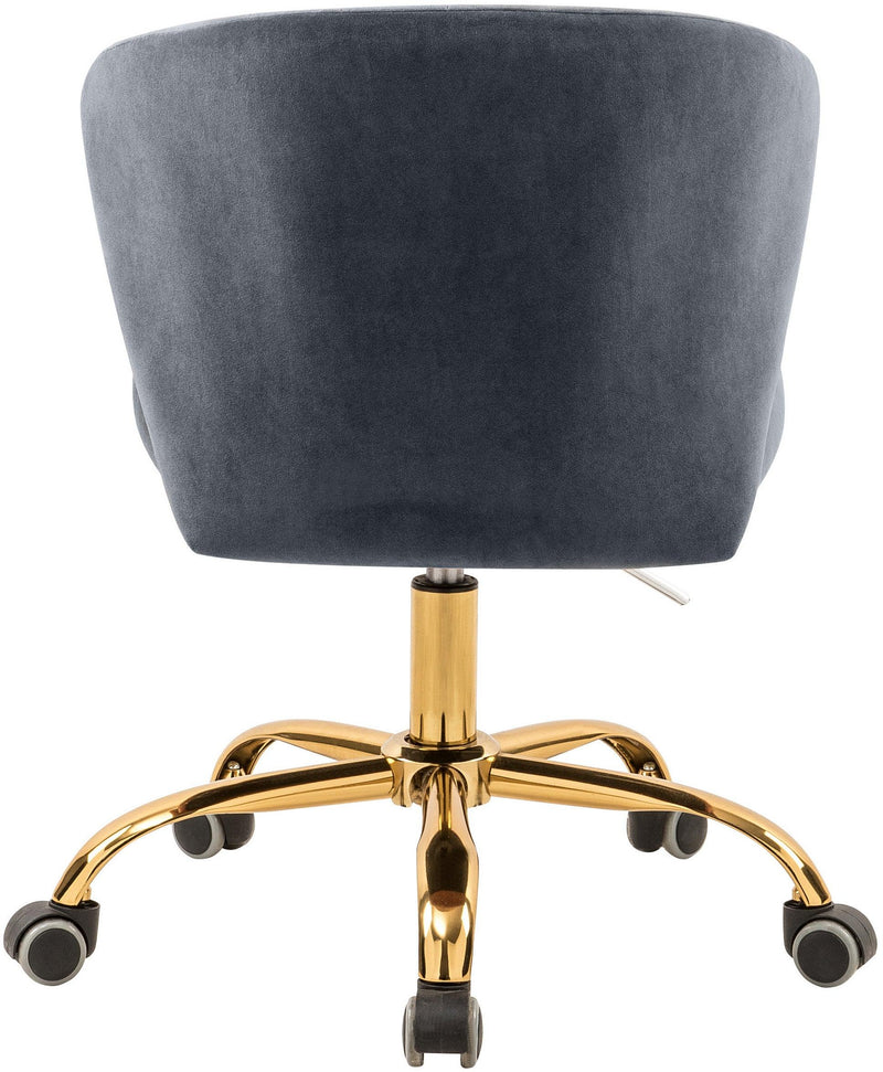 Finley Grey Velvet Office Chair - Ella Furniture