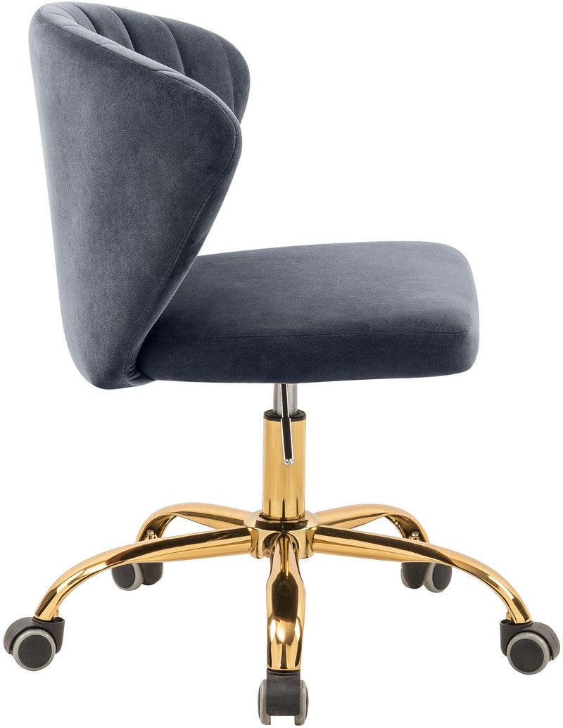 Finley Grey Velvet Office Chair - Ella Furniture