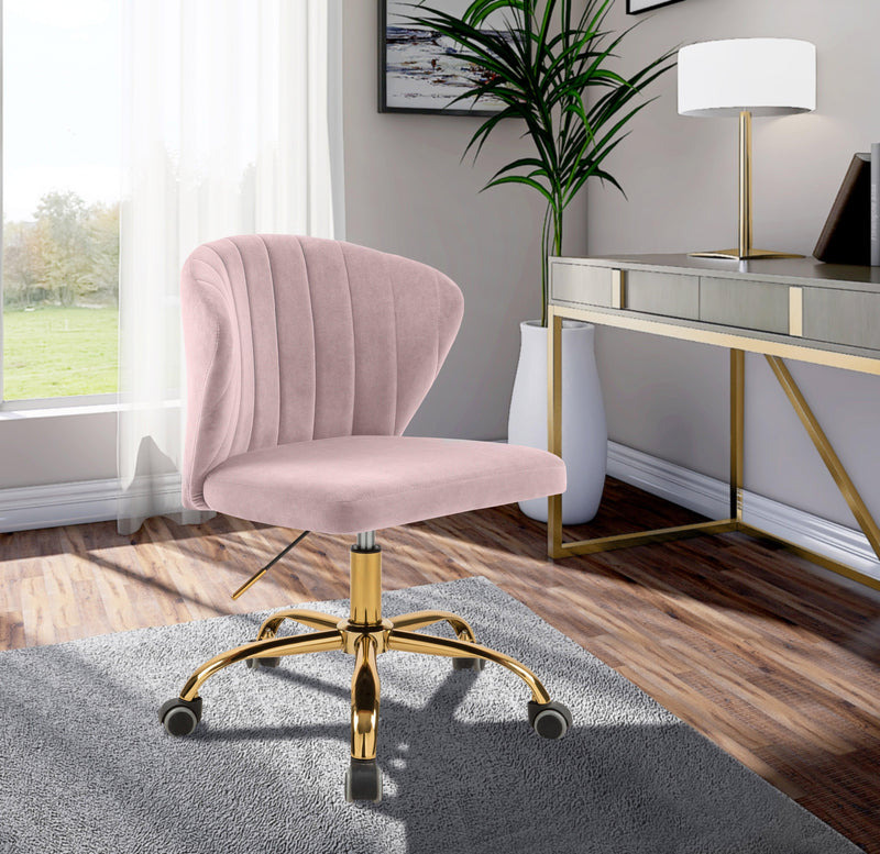 Finley Pink Velvet Office Chair - Ella Furniture