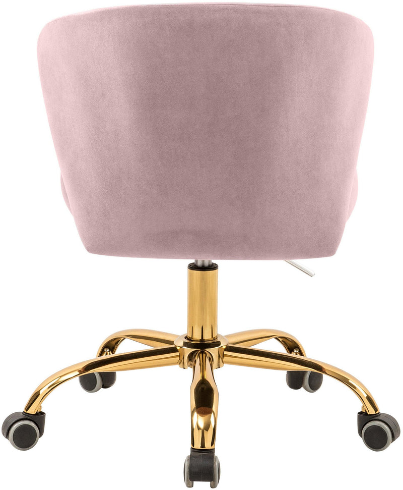 Finley Pink Velvet Office Chair - Ella Furniture