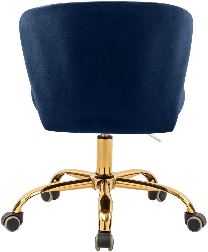 Finley Blue Velvet Office Chair - Ella Furniture