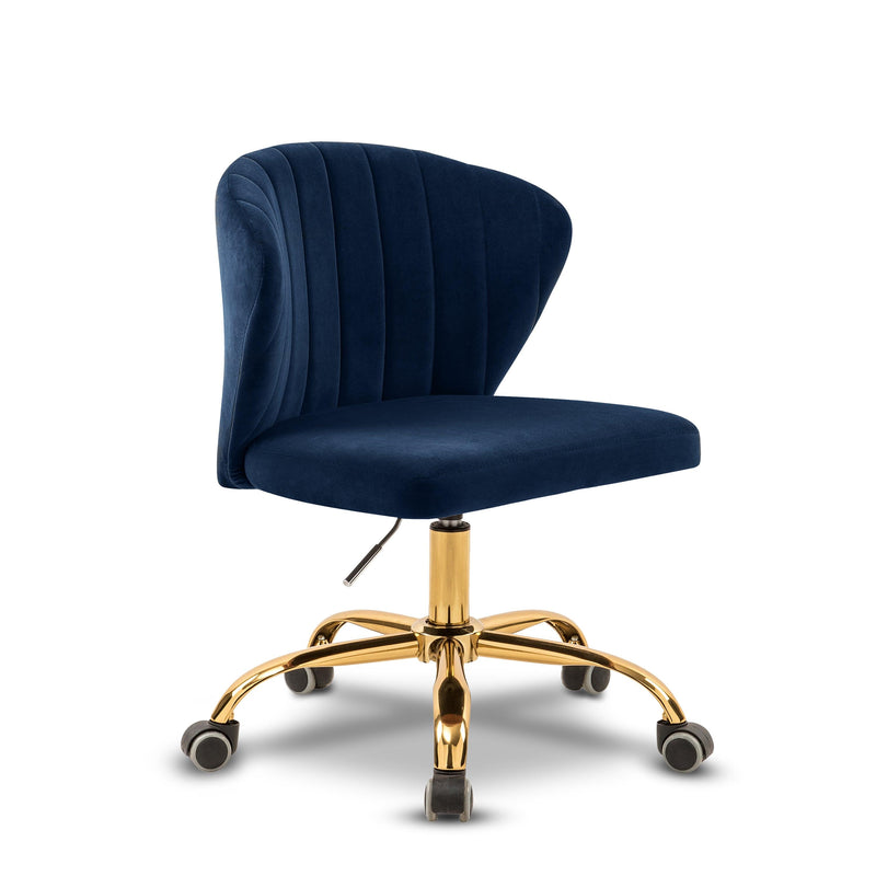 Finley Blue Velvet Office Chair - Ella Furniture