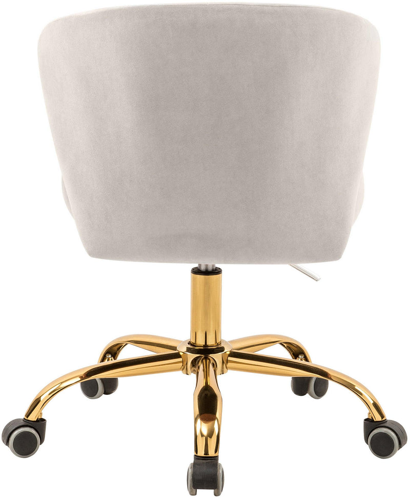 Finley Cream Velvet Office Chair - Ella Furniture