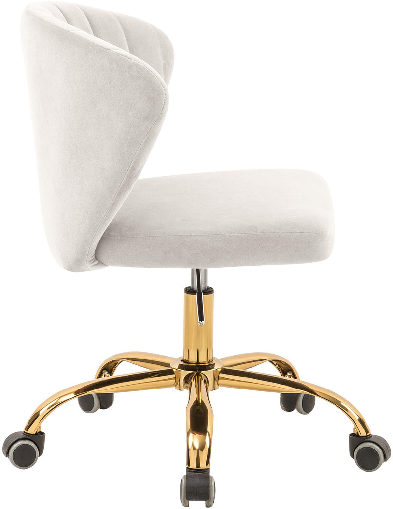 Finley Cream Velvet Office Chair - Ella Furniture