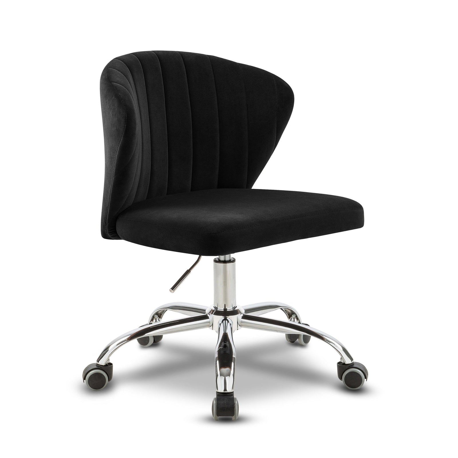 Finley Black Velvet Office Chair 166Black - Ella Furniture