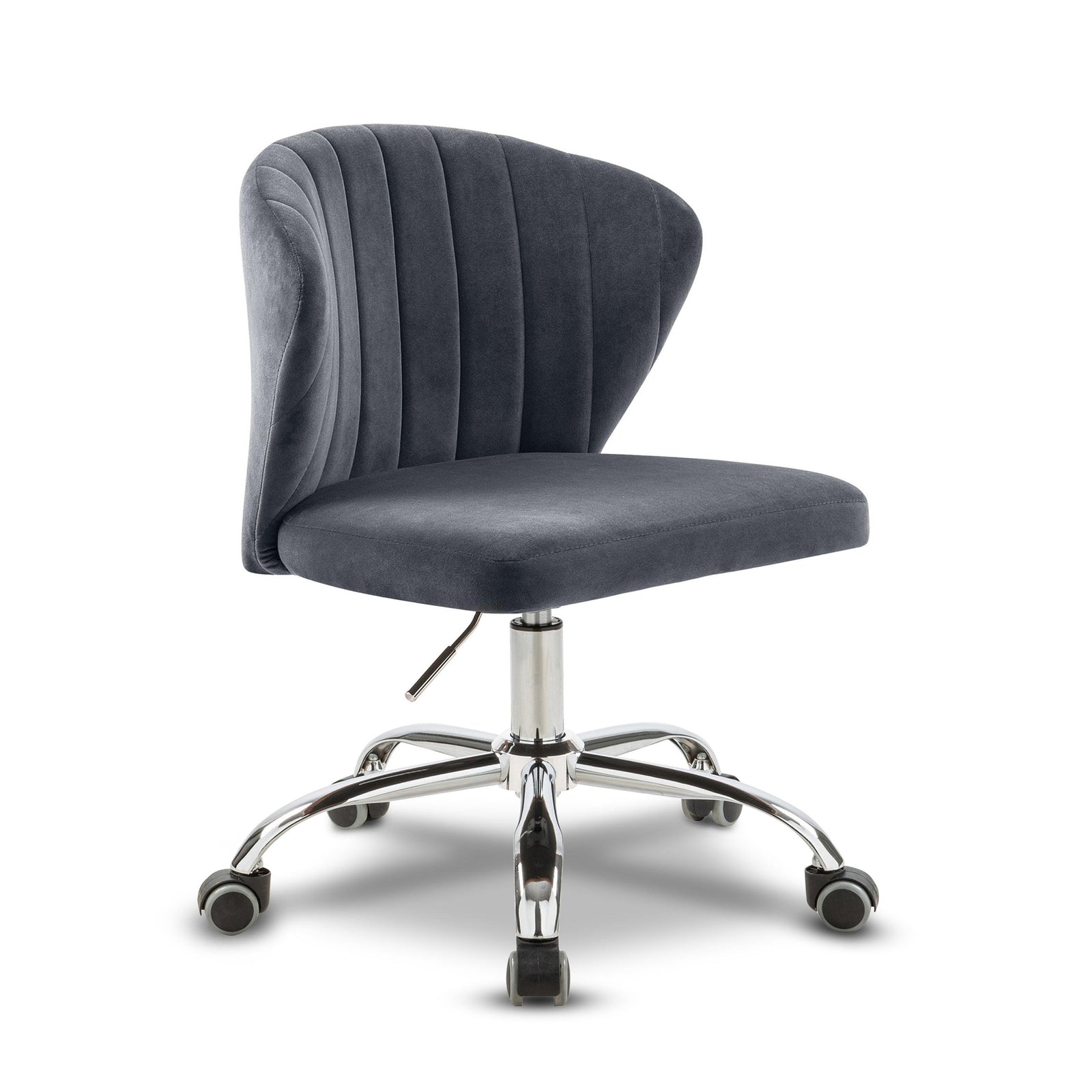 Finley Grey Velvet Office Chair 166Grey - Ella Furniture