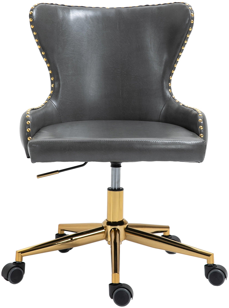 Hendrix Grey Faux Leather Office Chair - Ella Furniture