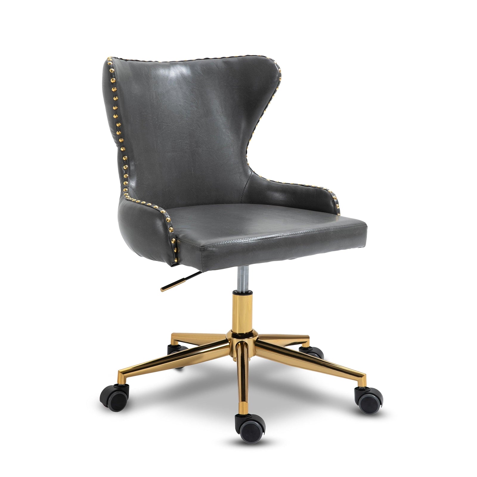 Hendrix Grey Faux Leather Office Chair - Ella Furniture