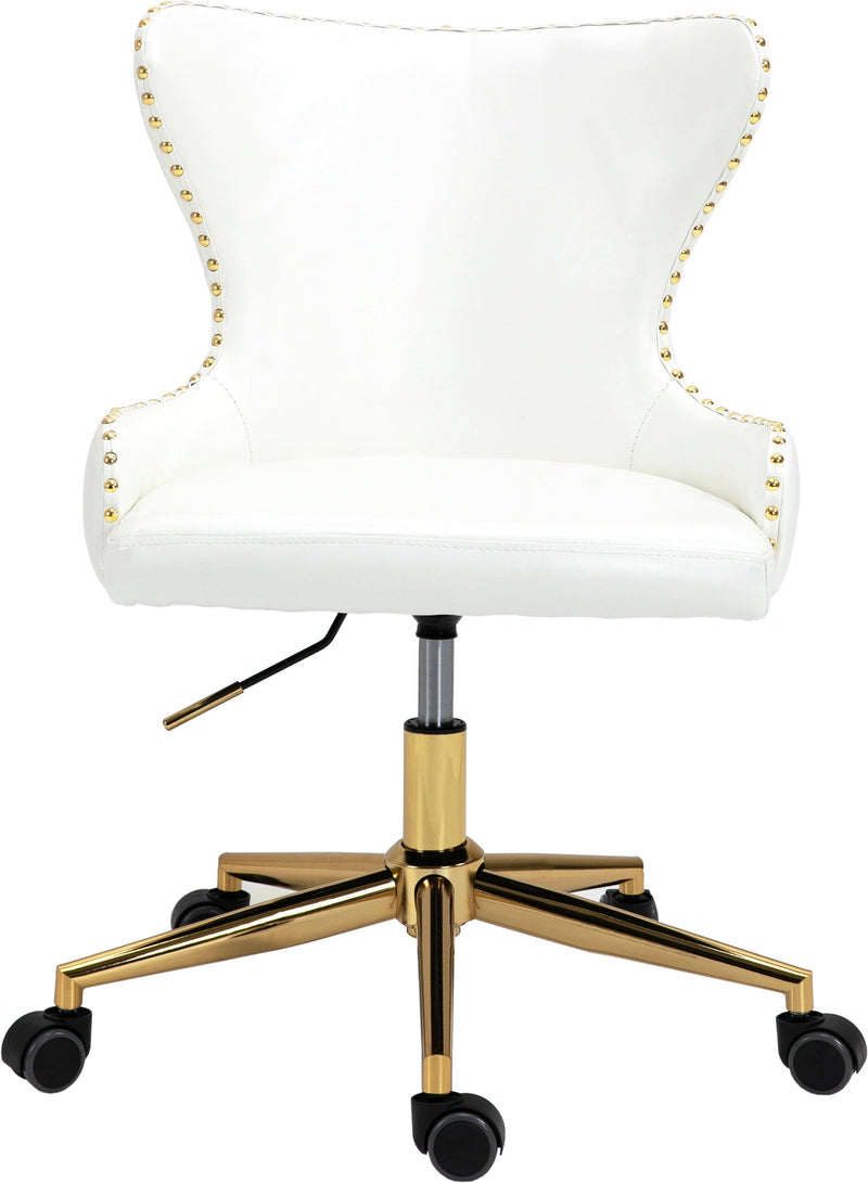 Hendrix White Faux Leather Office Chair - Ella Furniture