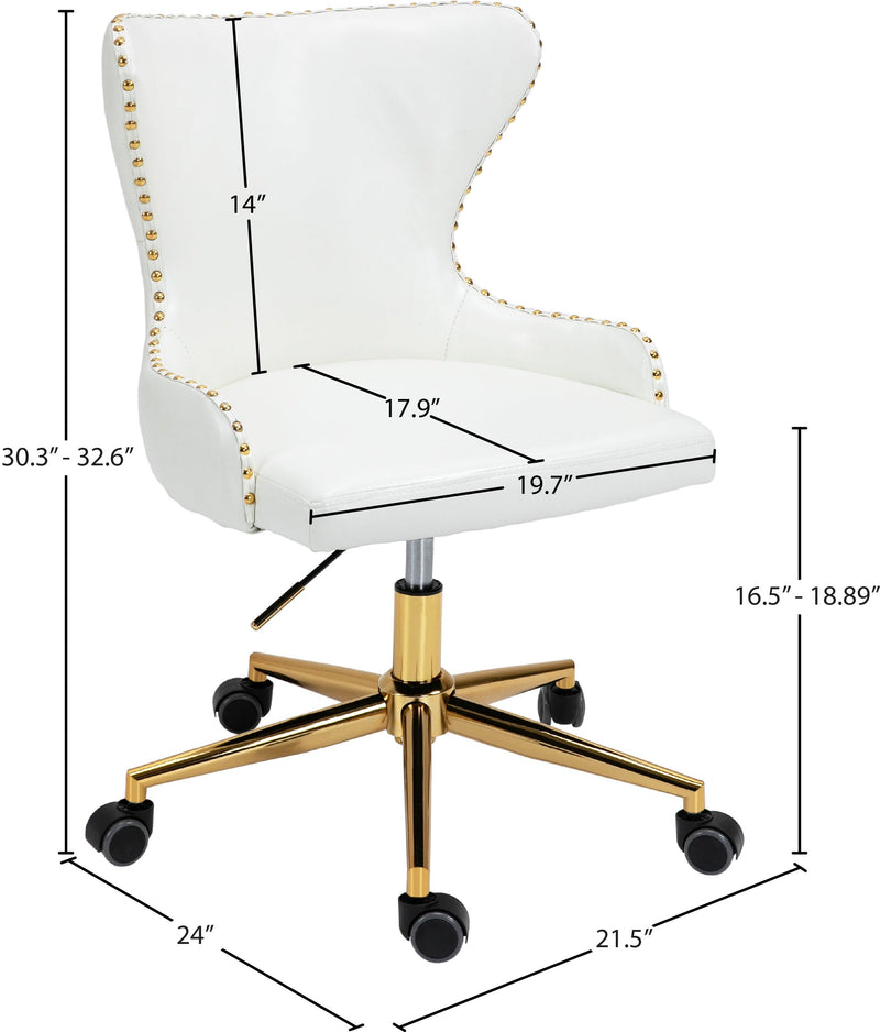 Hendrix White Faux Leather Office Chair - Ella Furniture