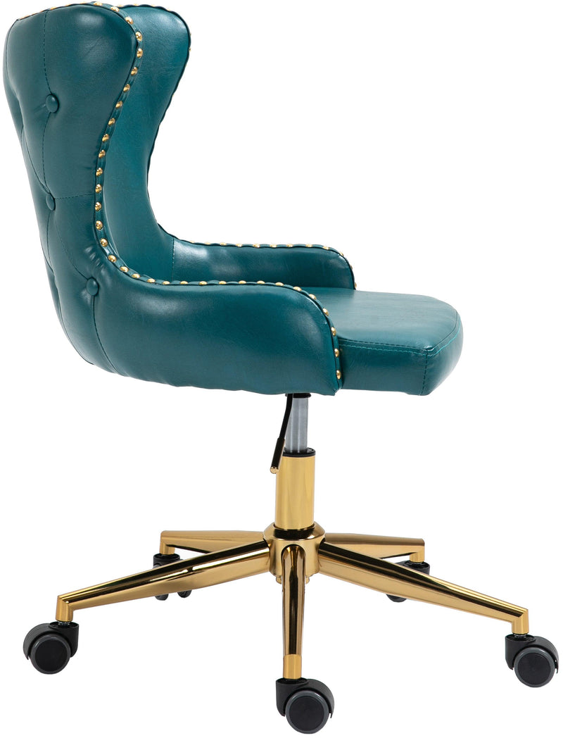 Hendrix Blue Faux Leather Office Chair - Ella Furniture