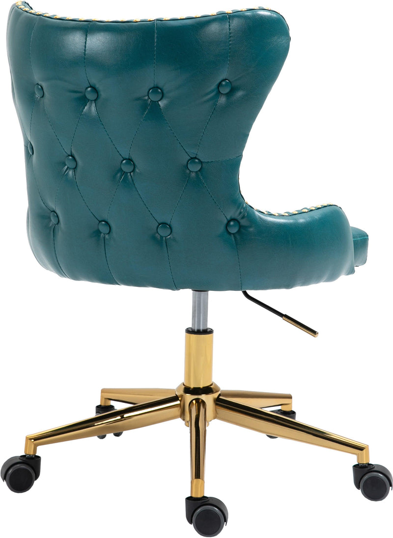 Hendrix Blue Faux Leather Office Chair - Ella Furniture