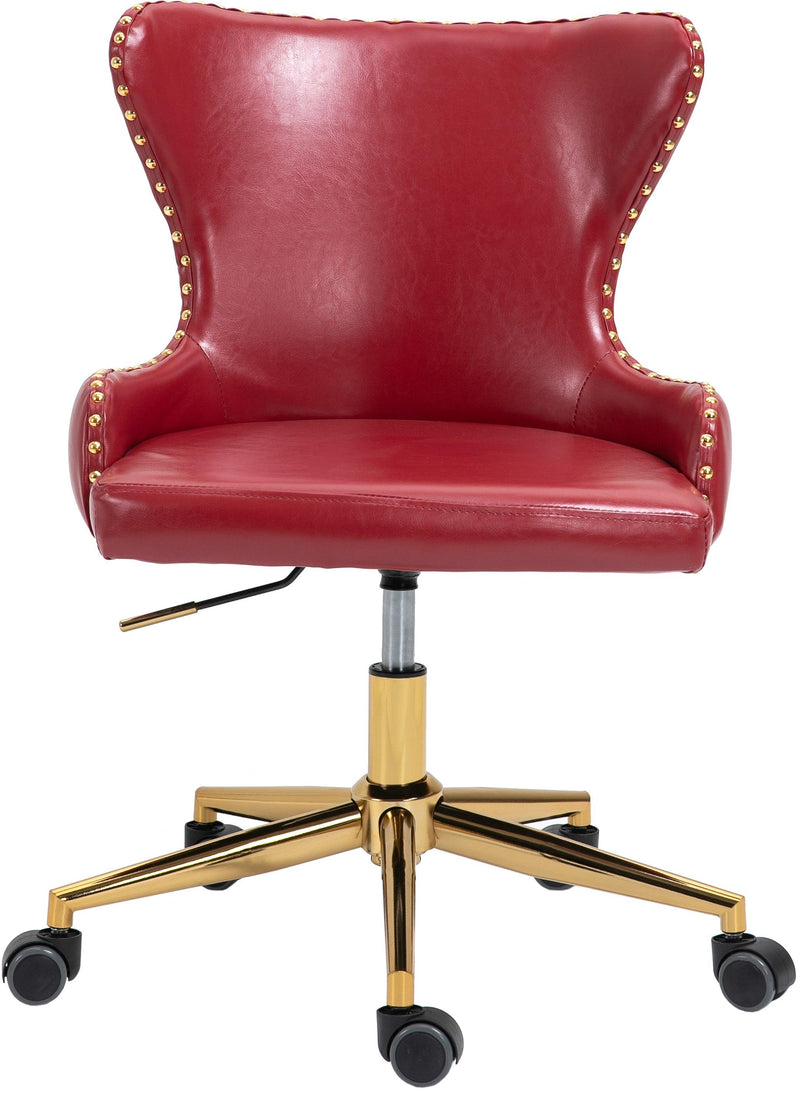 Hendrix Burgundy Faux Leather Office Chair - Ella Furniture