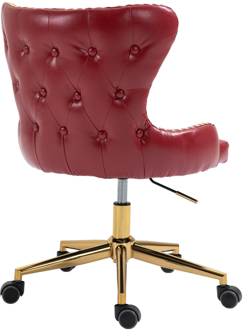 Hendrix Burgundy Faux Leather Office Chair - Ella Furniture