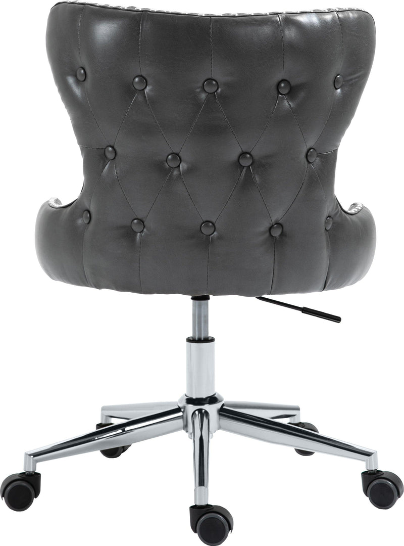 Hendrix Grey Faux Leather Office Chair 168Grey - Ella Furniture