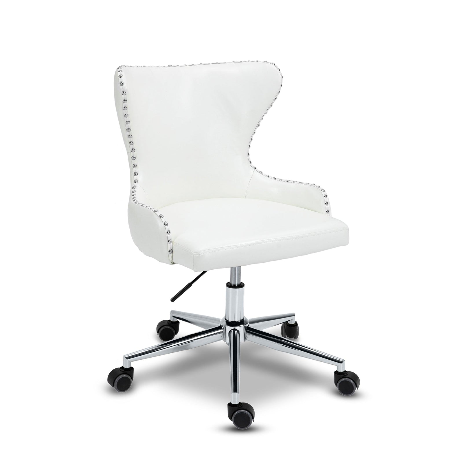 Hendrix White Faux Leather Office Chair 168White - Ella Furniture