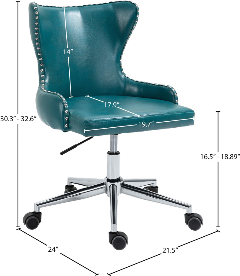 Hendrix Blue Faux Leather Office Chair 168Blue - Ella Furniture