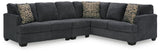 Ambrielle Gunmetal 3-Piece Sectional 11902S4 - Ella Furniture