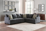 Ambrielle Gunmetal 3-Piece Sectional 11902S4 - Ella Furniture