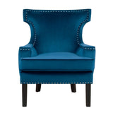 Lapis Blue Solid Wood And Plywood Velvet Fabric Polyester Upholstery Accent Chair - Ella Furniture