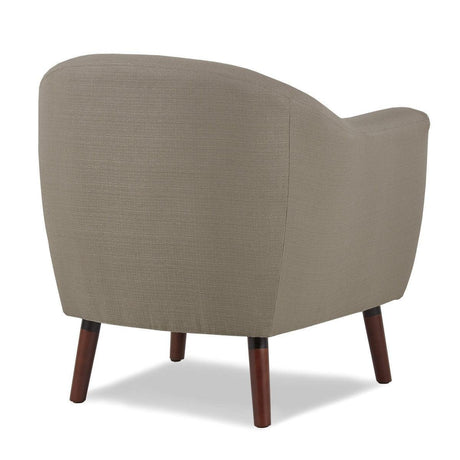 Lucille Beige Solid Wood And Plywood Textured Fabric Polyester Upholstered Tufted Accent Chair - Ella Furniture