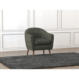 Lucille Gray Solid Wood And Plywood Textured Fabric Polyester Upholstered Tufted Accent Chair - Ella Furniture