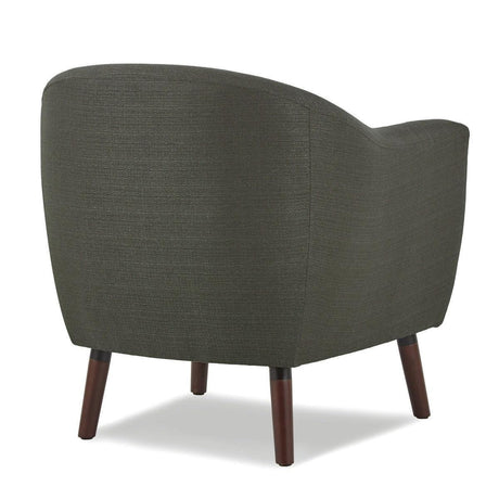 Lucille Gray Solid Wood And Plywood Textured Fabric Polyester Upholstered Tufted Accent Chair - Ella Furniture