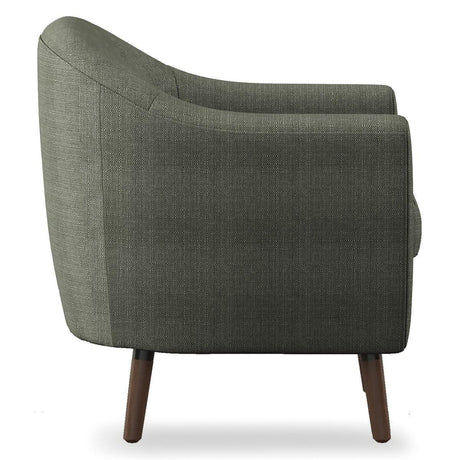 Lucille Gray Solid Wood And Plywood Textured Fabric Polyester Upholstered Tufted Accent Chair - Ella Furniture