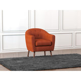Lucille Orange Solid Wood And Plywood Textured Fabric Polyester Upholstered Tufted Accent Chair - Ella Furniture