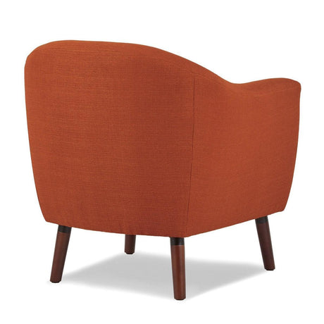Lucille Orange Solid Wood And Plywood Textured Fabric Polyester Upholstered Tufted Accent Chair - Ella Furniture