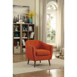Lucille Orange Solid Wood And Plywood Textured Fabric Polyester Upholstered Tufted Accent Chair - Ella Furniture