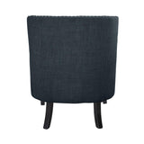 Charisma Indigo Traditional Solid Wood, Plywood Textured Fabric Upholstered Tufted Accent Chair - Ella Furniture